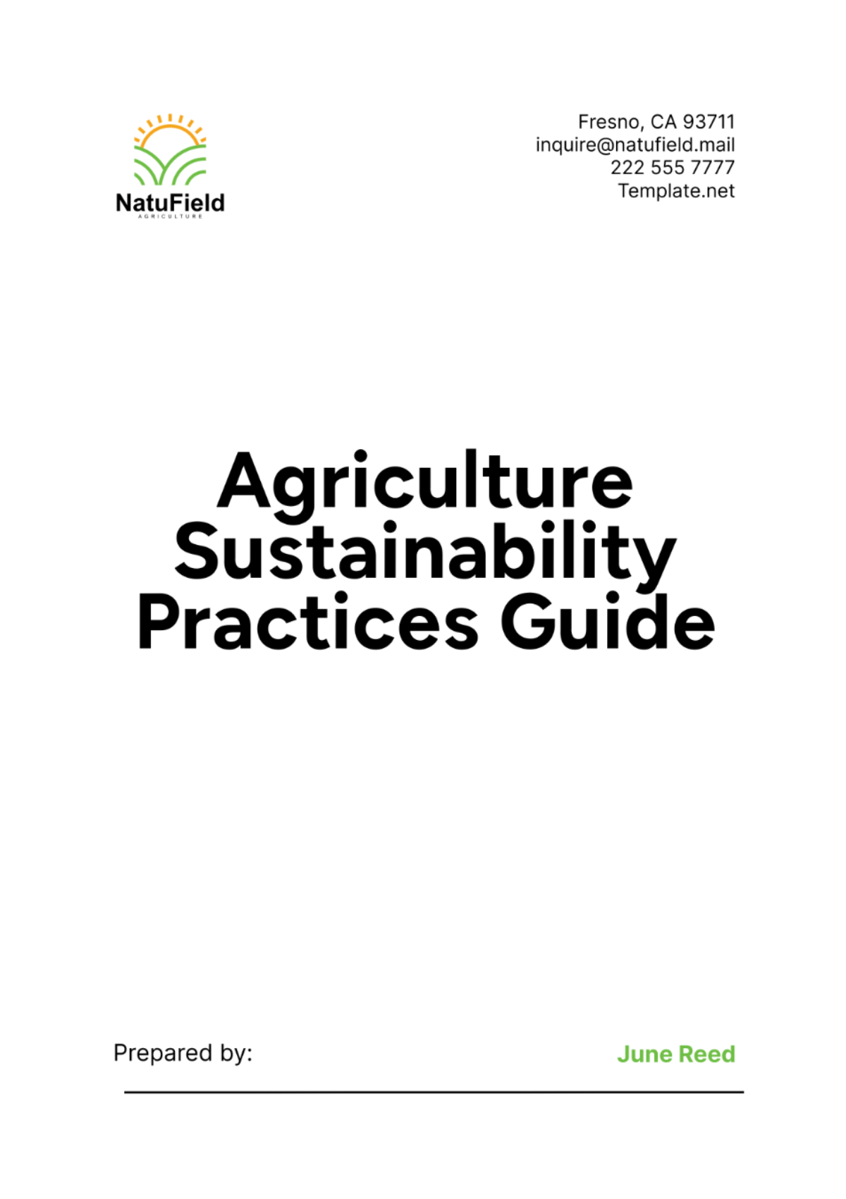 Agriculture Sustainability Practices Guide Template - Edit Online & Download