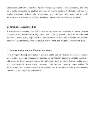 Free Agriculture Environmental Compliance Procedure Template to Edit Online