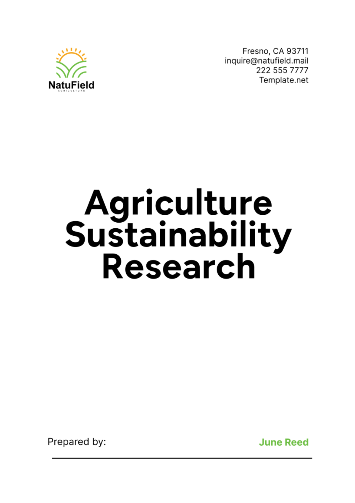 Agriculture Sustainability Research Template - Edit Online & Download