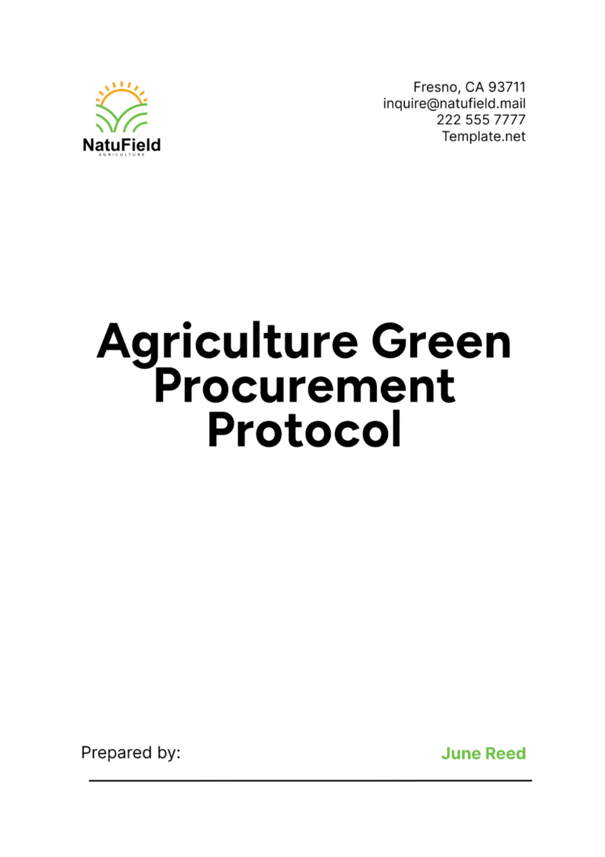 Agriculture Green Procurement Protocol Template