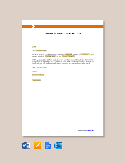 Free Acknowledgement Letter Templates, 28+ Download Word, Pages, Google ...