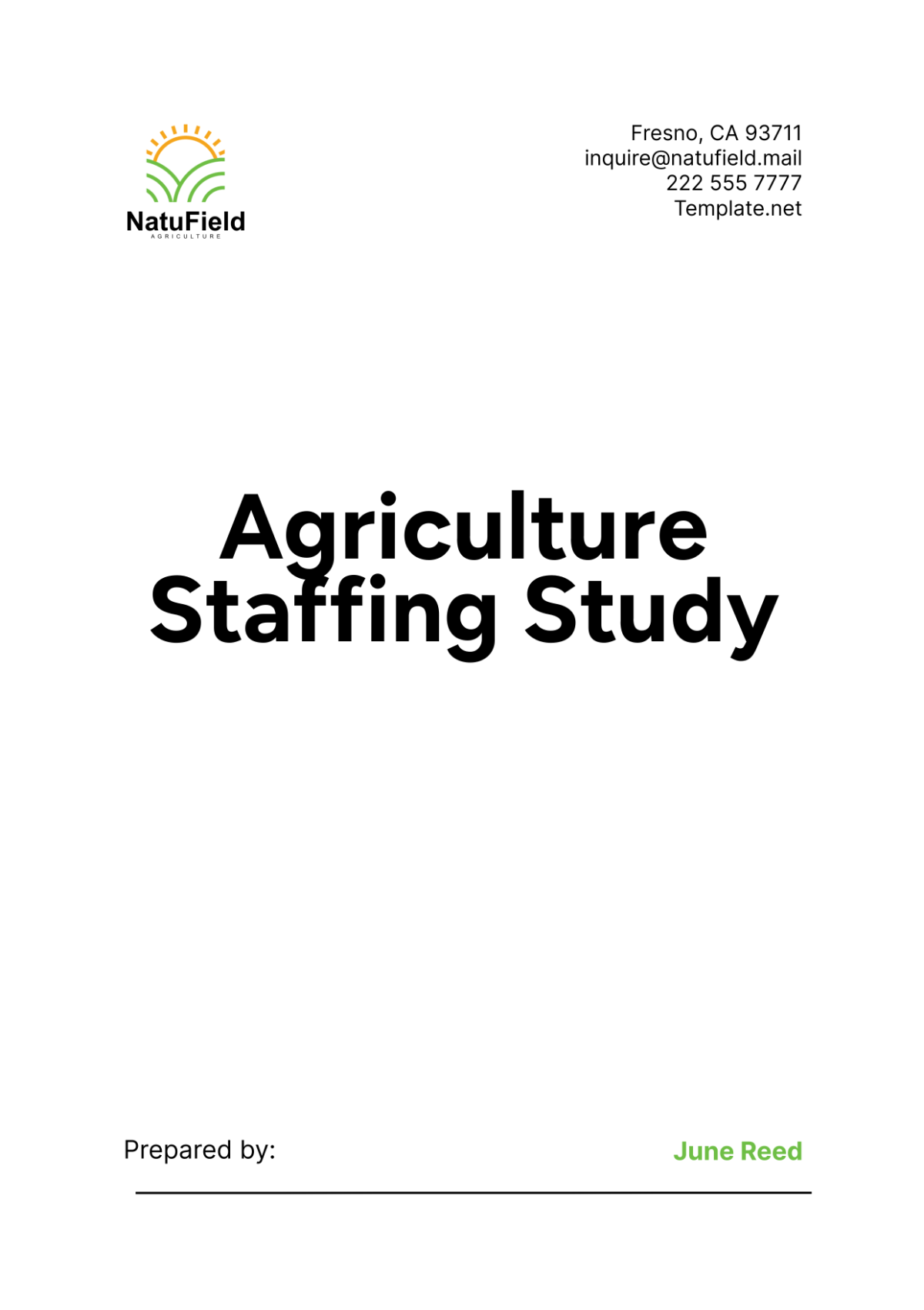 Agriculture Staffing Study Template - Edit Online & Download