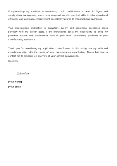 Free Operations Entry Level Cover Letter to Edit Online