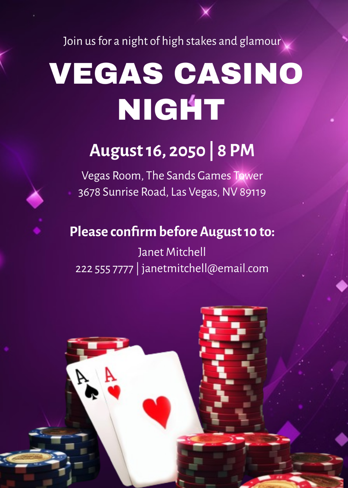 Vegas Casino Night Invitation
