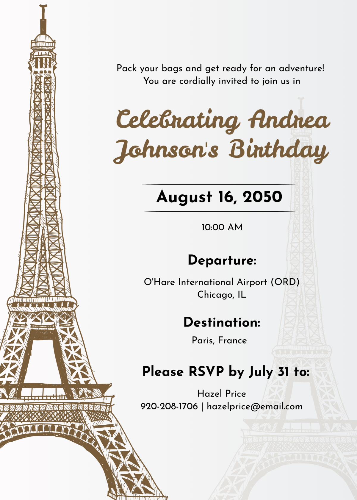 Travel Birthday Invitation