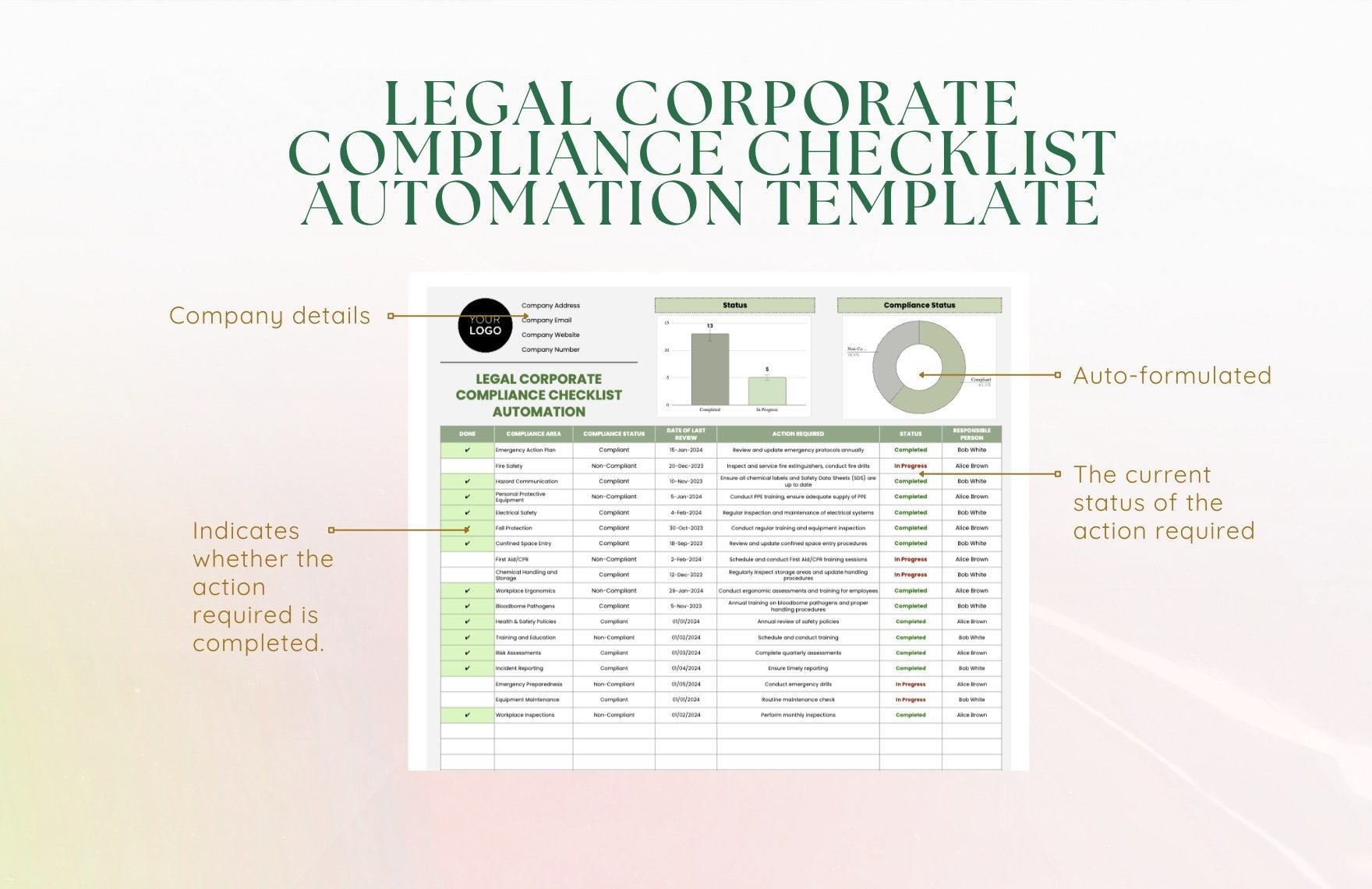 Legal Corporate Compliance Checklist Automation Template