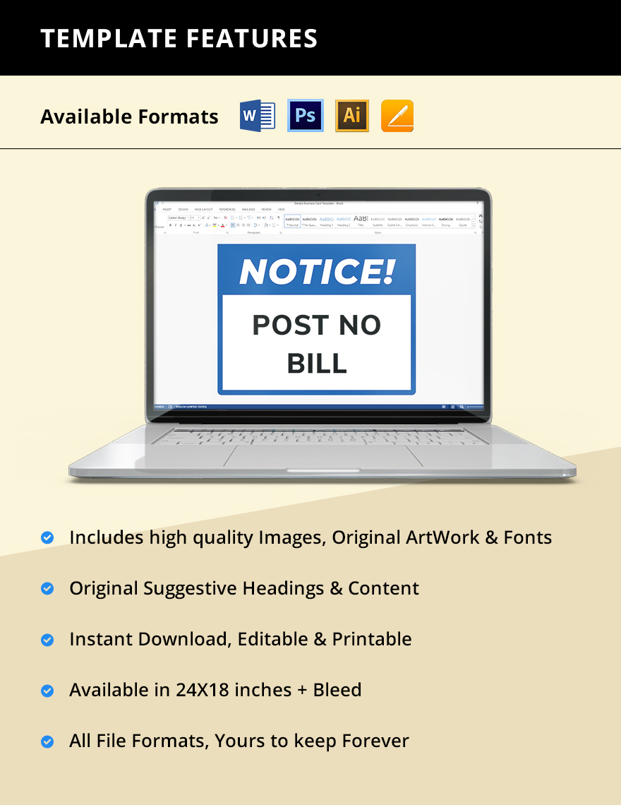 Notice - Post No Bills Sign Template