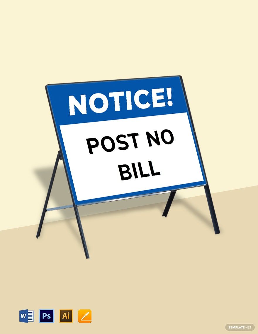 Free Notice - Post No Bills Sign Template