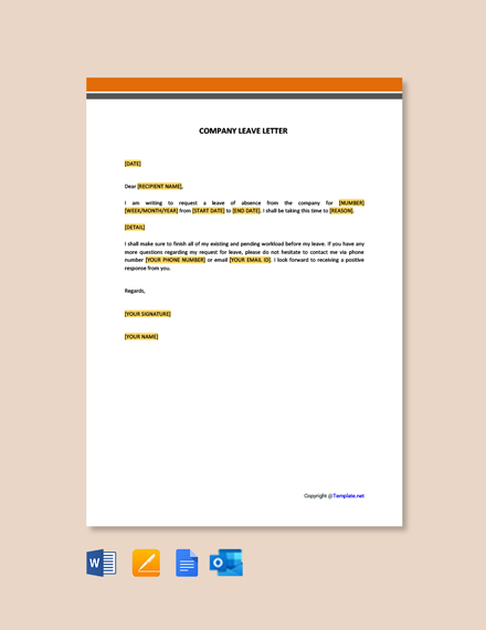 Download 41+ Leave Letter Templates - Adobe PDF | Template.net