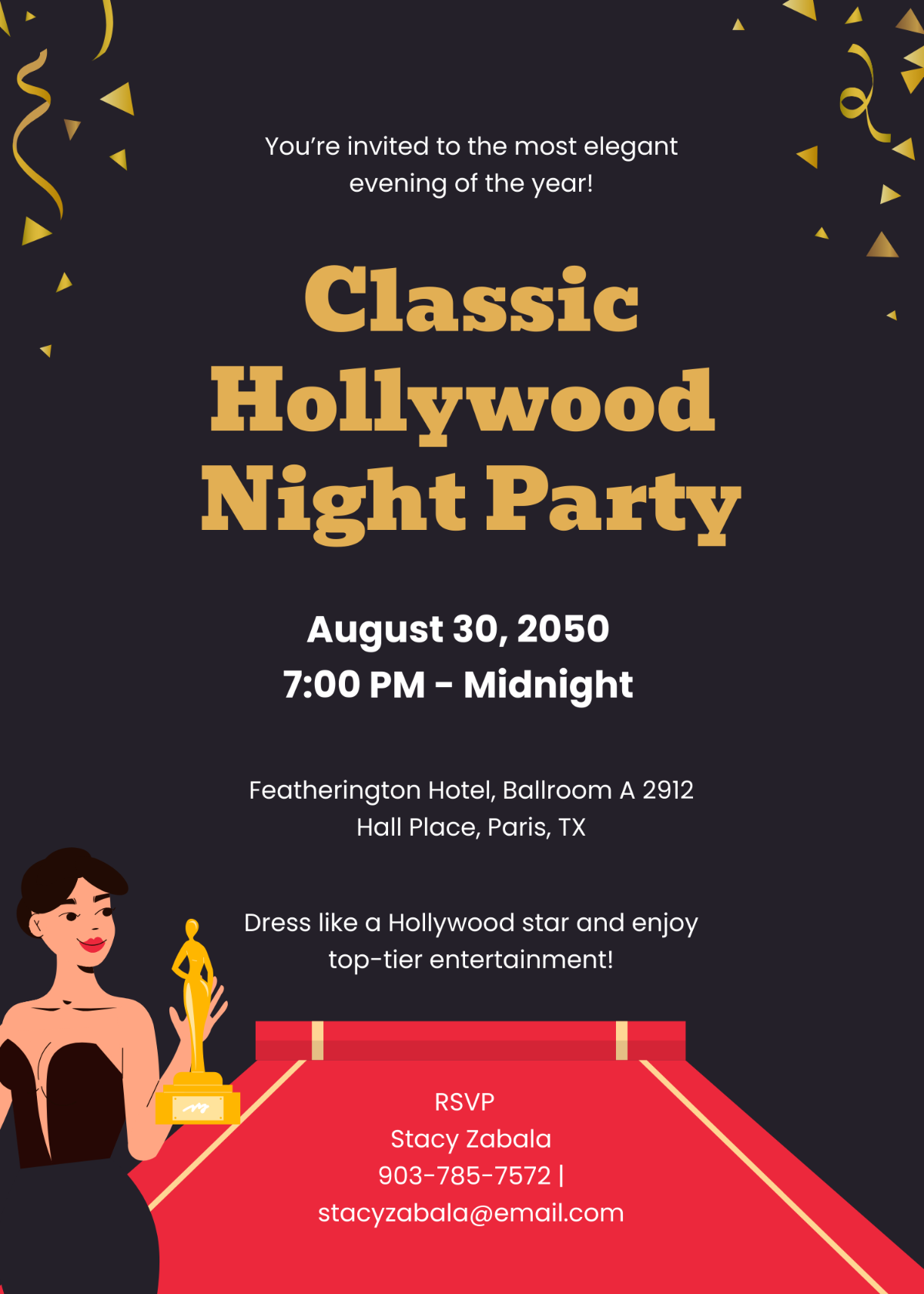 Old Hollywood Invitation