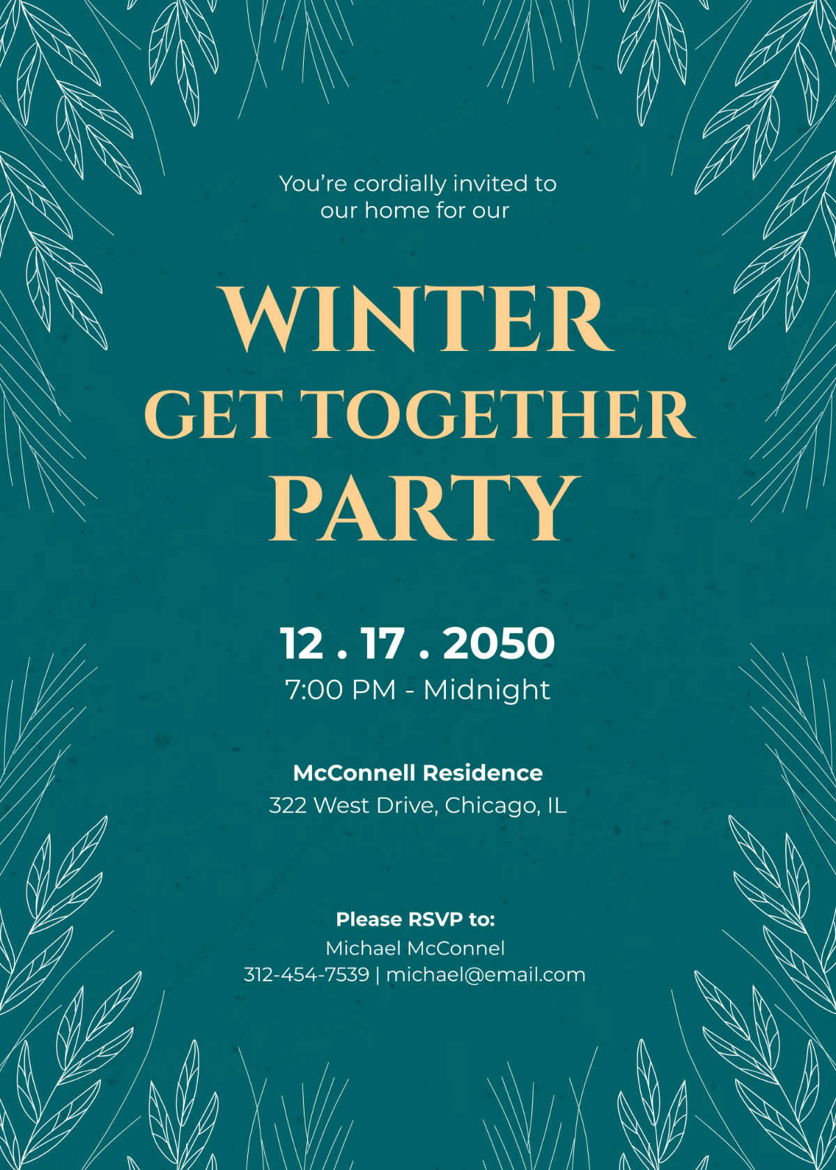 Winter Get Together Party Invitation