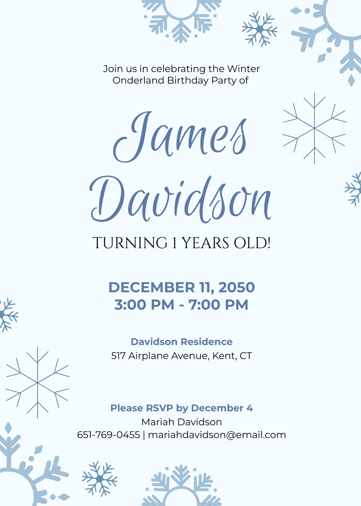 Free Winter Onederland Party Invitation Template - Edit Online & Download | Template.net