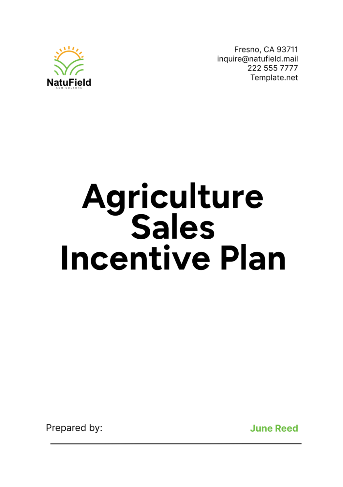 Agriculture Sales Incentive Plan Template - Edit Online & Download