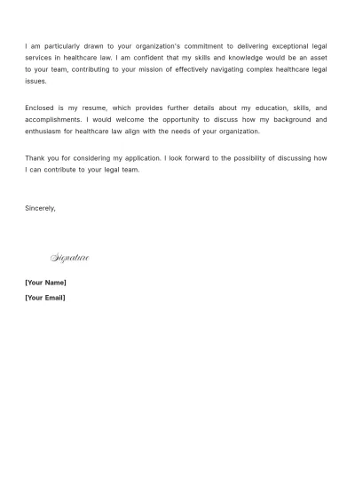 Free Healthcare Law Paralegal Cover Letter to Edit Online
