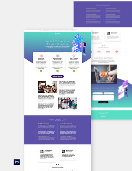 FREE IT & Software Website Template - Download in Photoshop, HTML ...