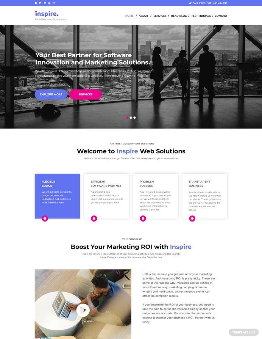 IT Company Website Template Download In PSD HTML5 Template