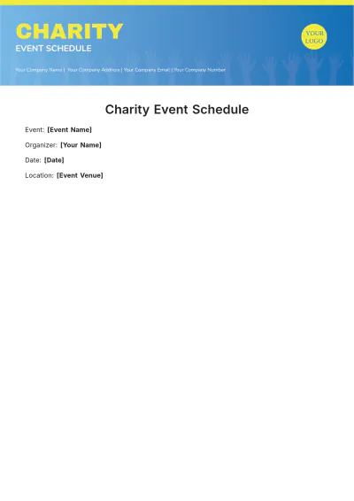 Free Charity Event Schedule Template to Edit Online