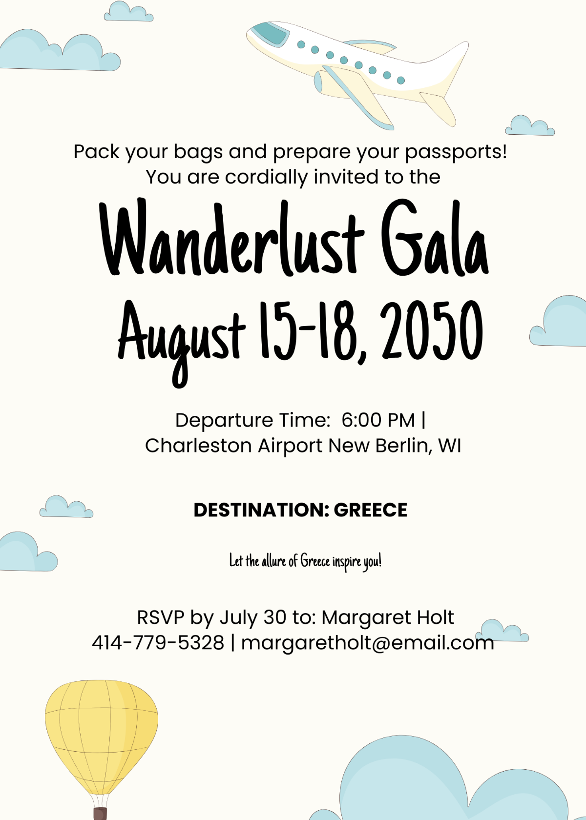 Travel Theme Invitation