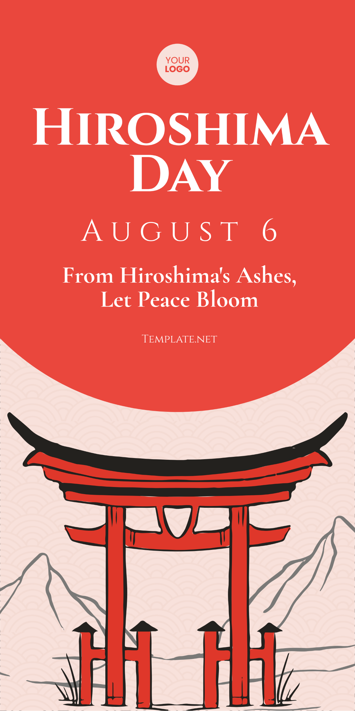 Hiroshima Day Roll Up Banner