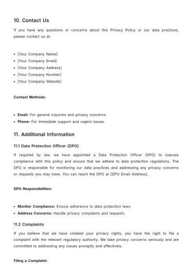 Free Agriculture Privacy Policy Template to Edit Online