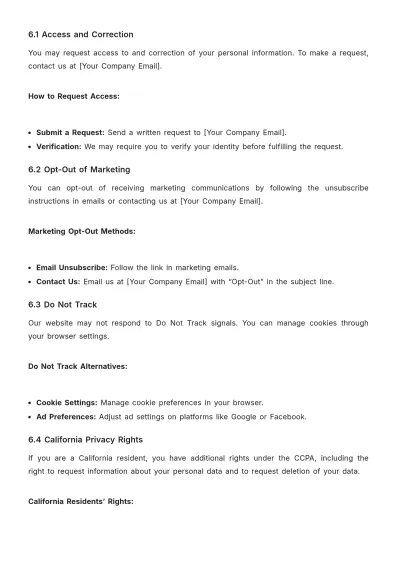 Free Agriculture Privacy Policy Template to Edit Online