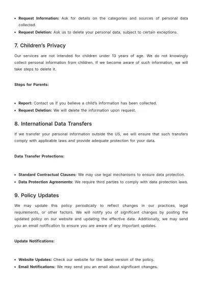 Free Agriculture Privacy Policy Template to Edit Online