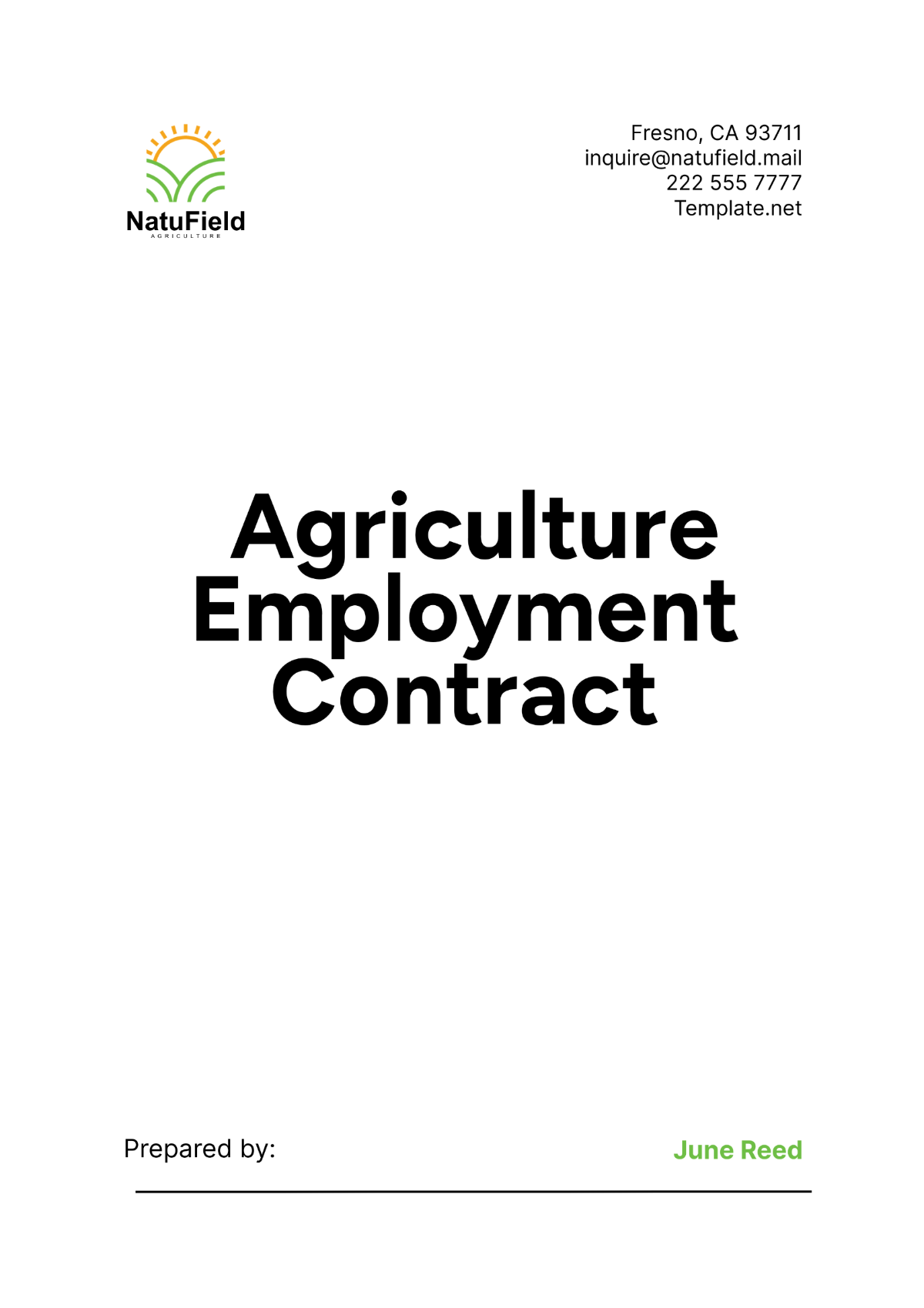 Agriculture Employment Contract Template - Edit Online & Download