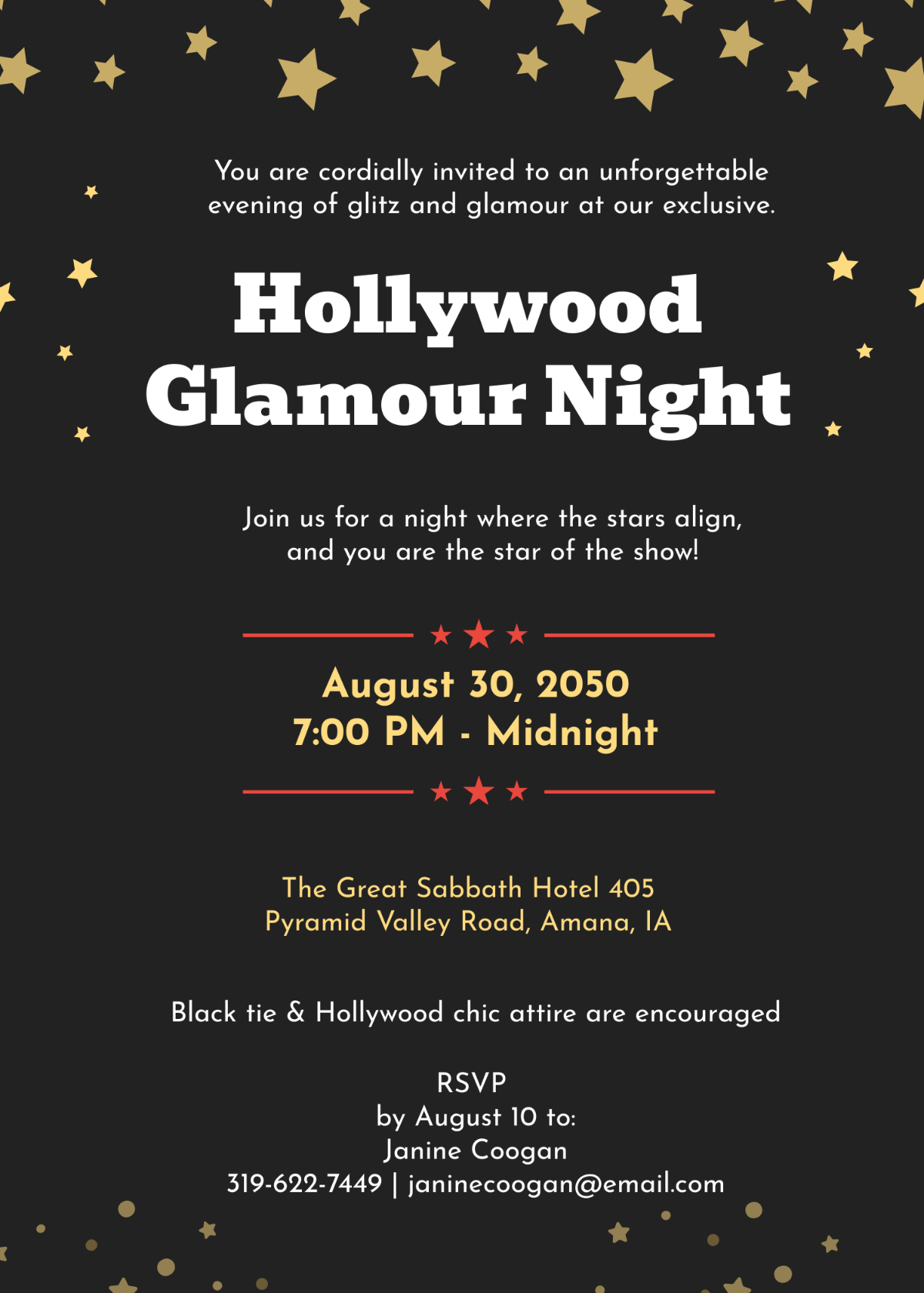 Hollywood Party Invitation