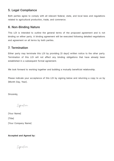 Free Agriculture Letter of Intent Template to Edit Online