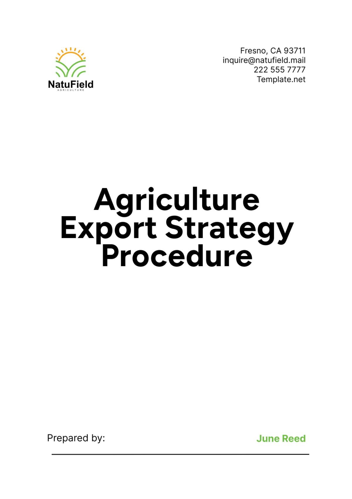 Agriculture Export Strategy Procedure Template - Edit Online & Download