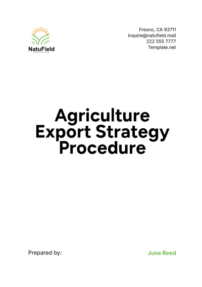 Free Agriculture Export Strategy Procedure Template to Edit Online