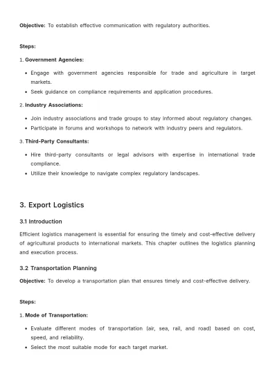 Free Agriculture Export Strategy Procedure Template to Edit Online