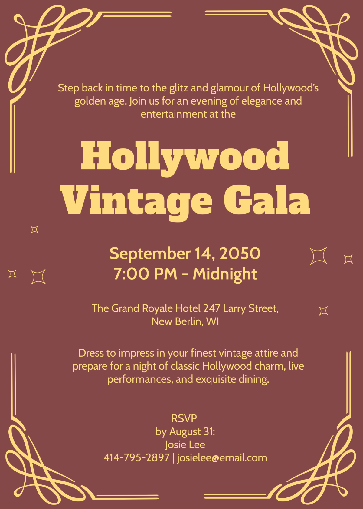Hollywood Vintage Invitation