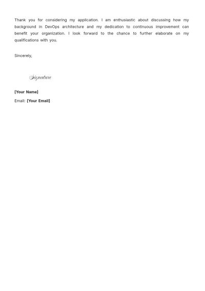 Free DevOps Architect Cover Letter to Edit Online