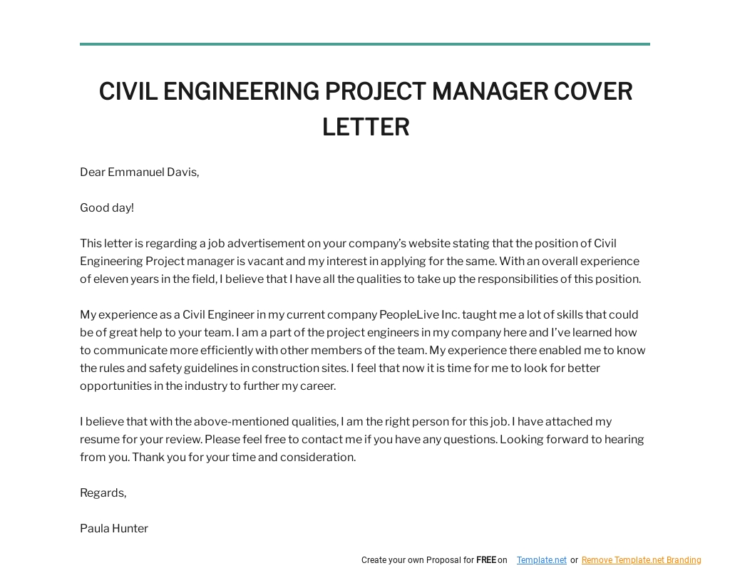 Civil Engineering Project Manager Cover Letter Template.jpe