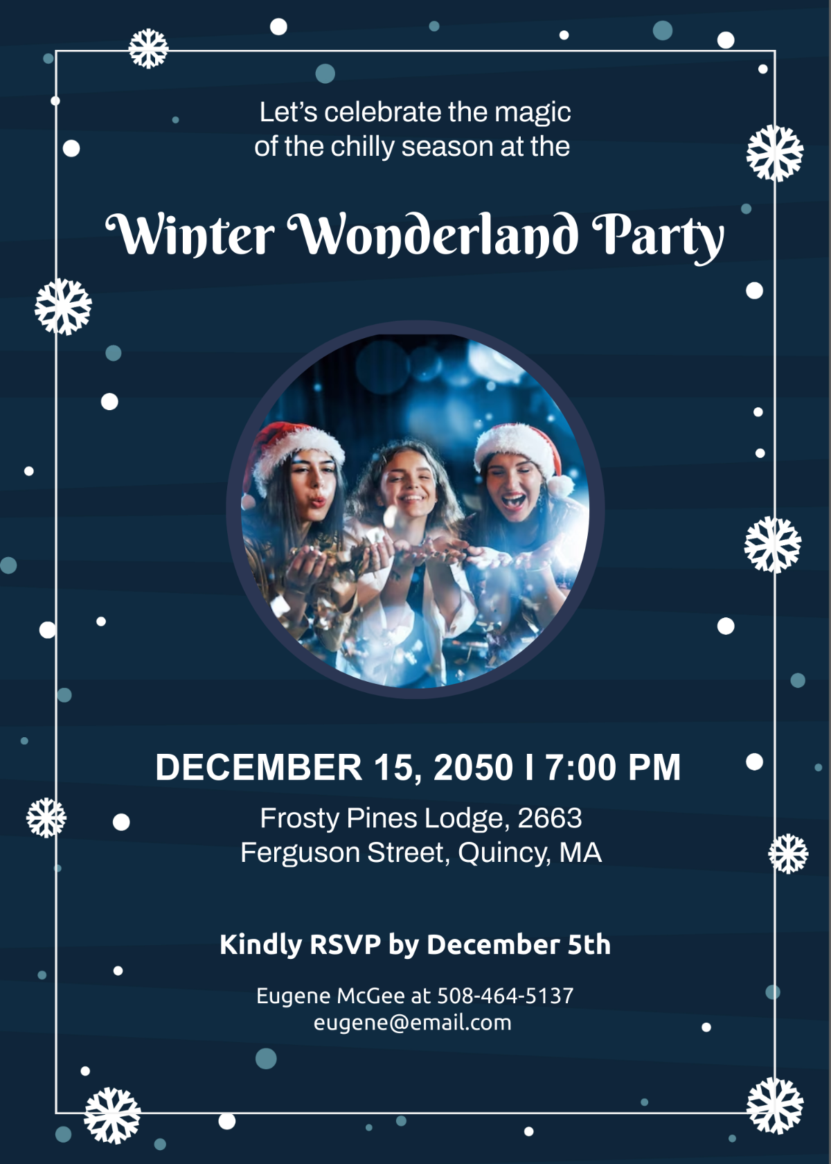 Winter Party Invitation with Photo