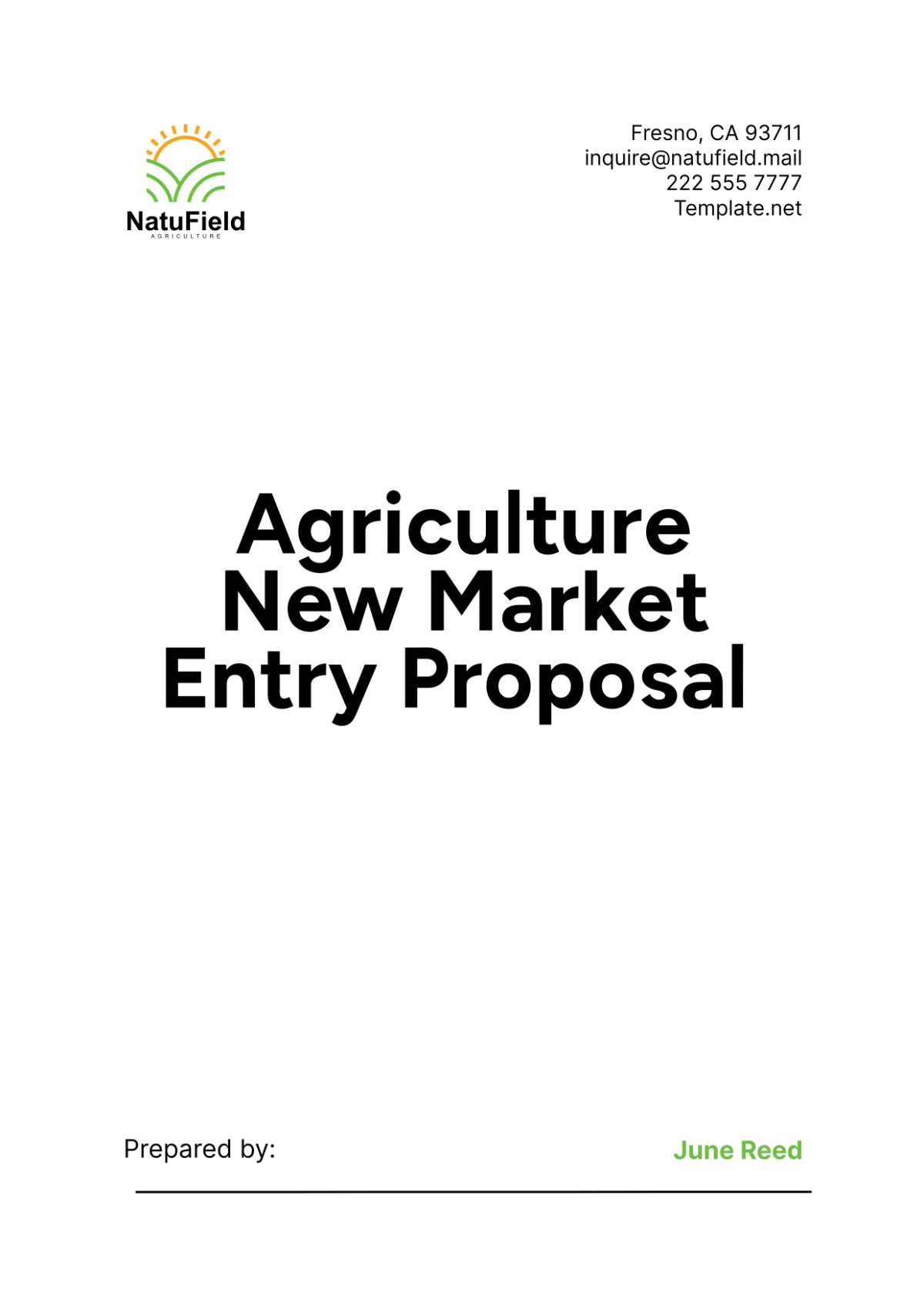 Agriculture New Market Entry Proposal Template - Edit Online & Download