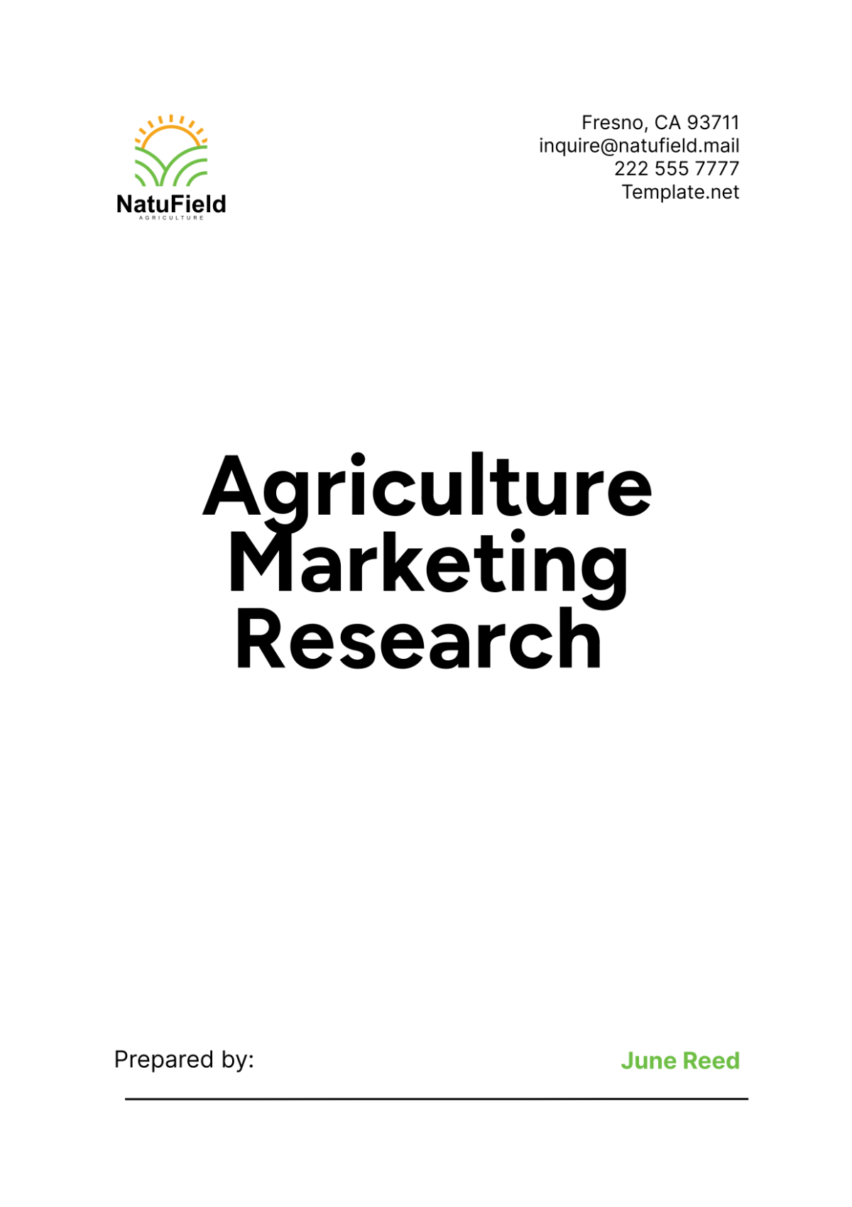 Agriculture Marketing Research Template - Edit Online & Download