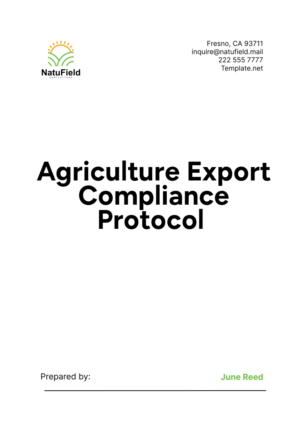 Agriculture Export Compliance Protocol Template - Edit Online & Download