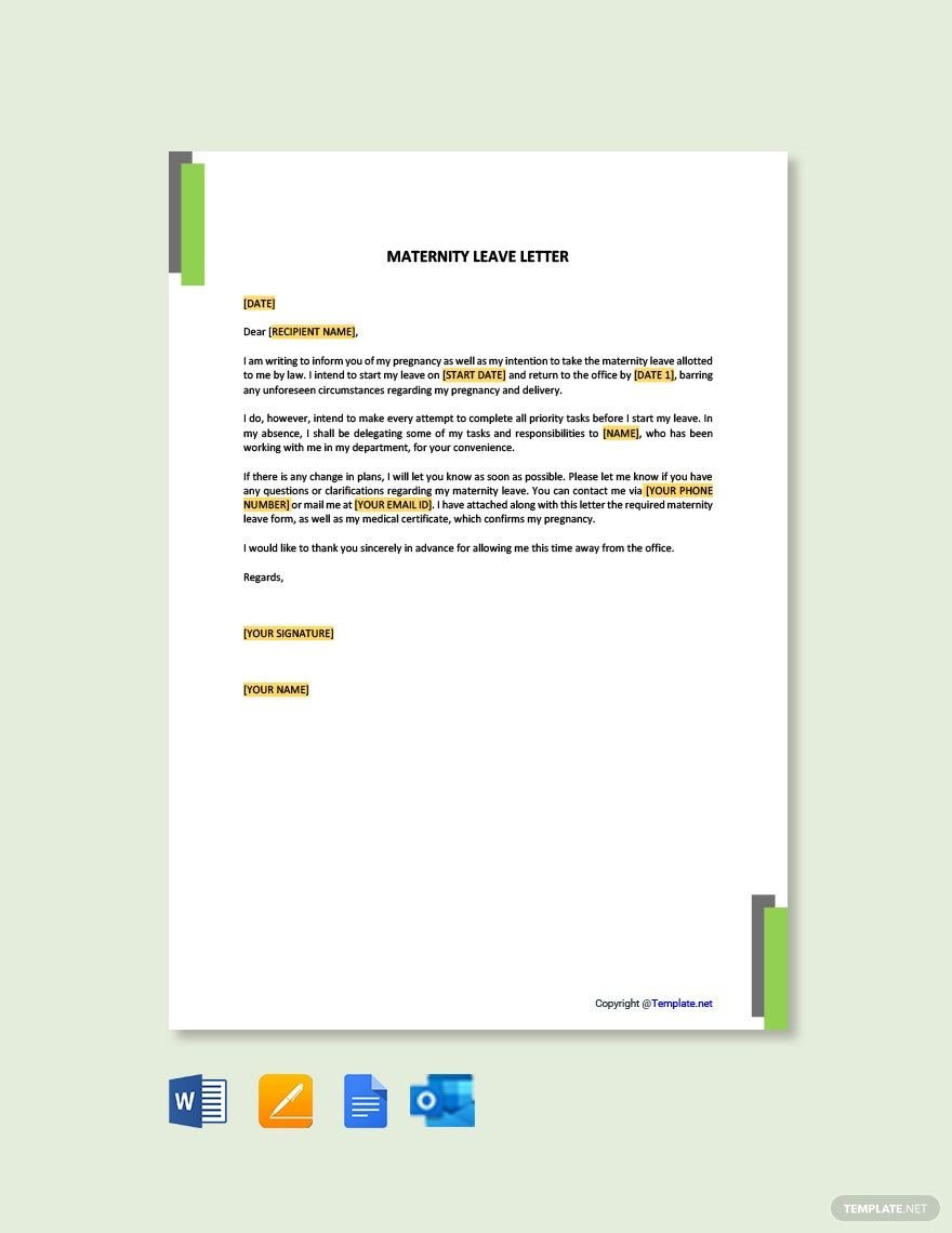 Free Maternity Leave Letter Template