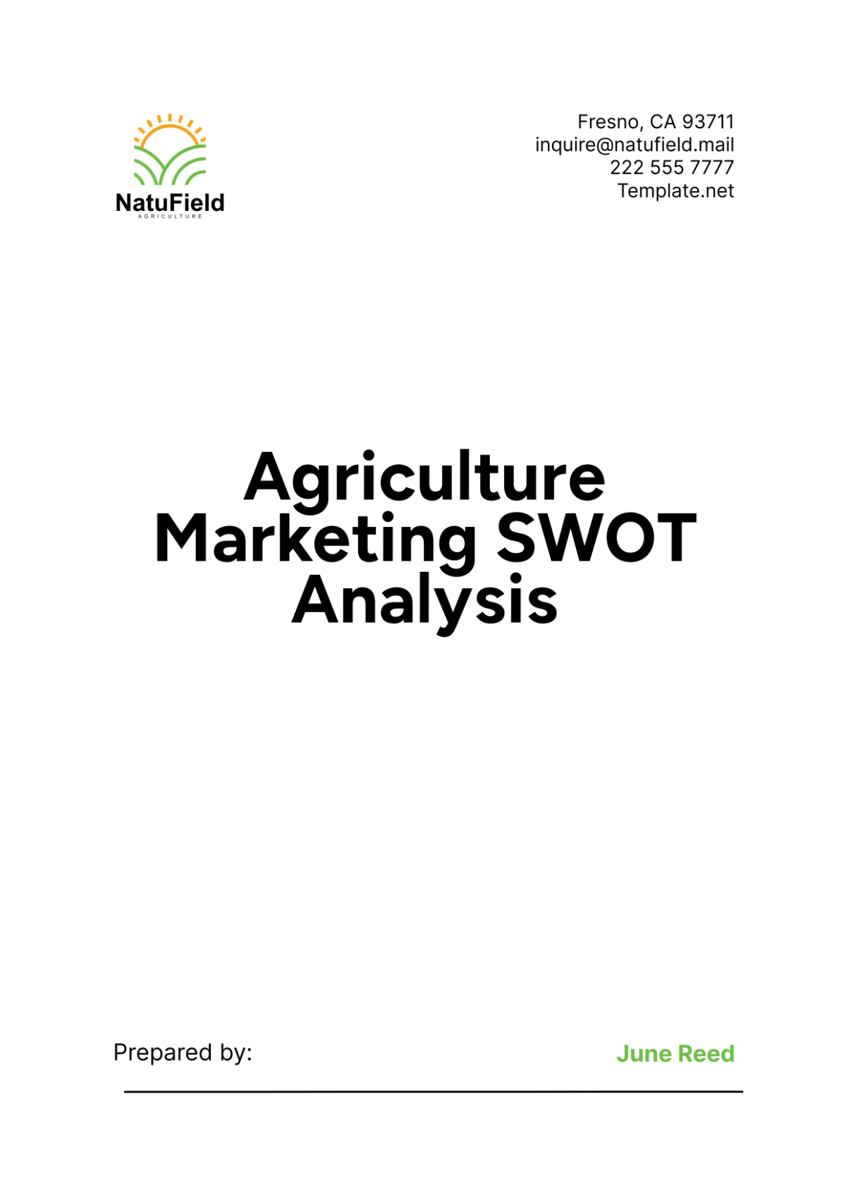 Agriculture Marketing SWOT Analysis Template - Edit Online & Download