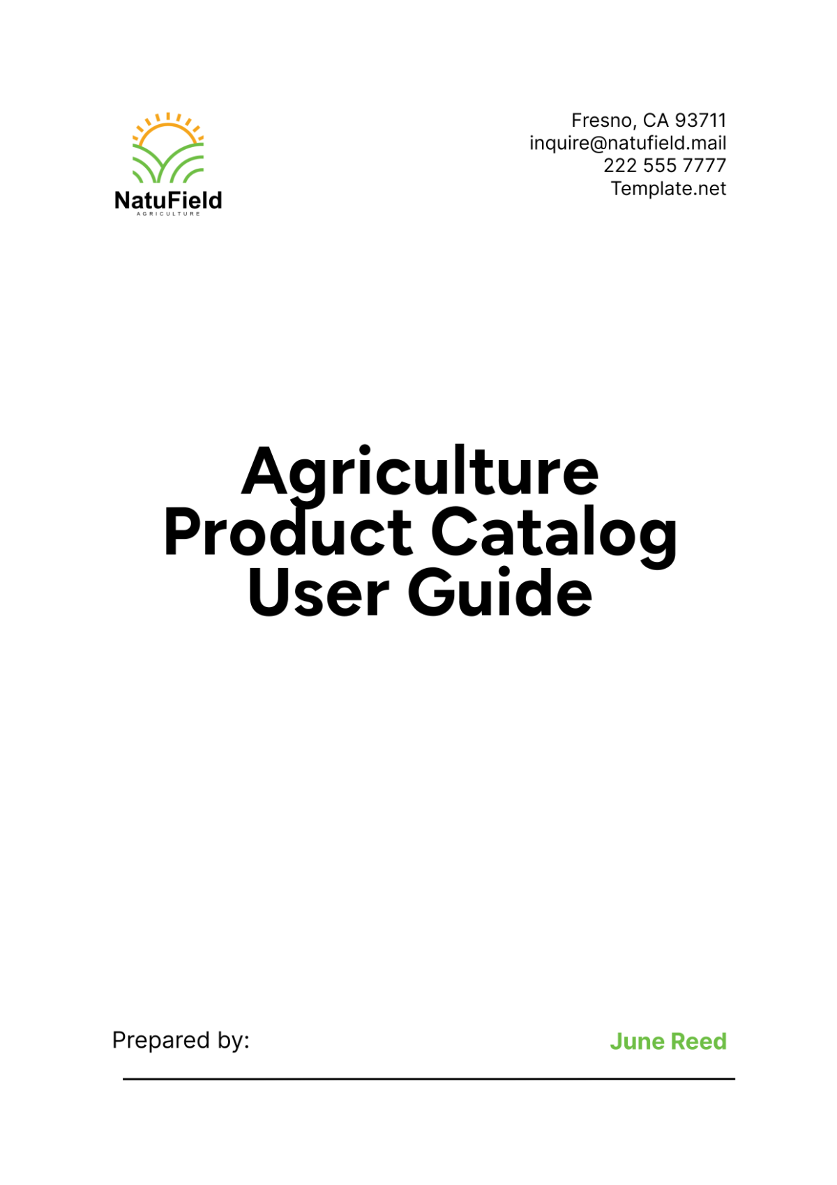 Agriculture Product Catalog User Guide Template - Edit Online & Download