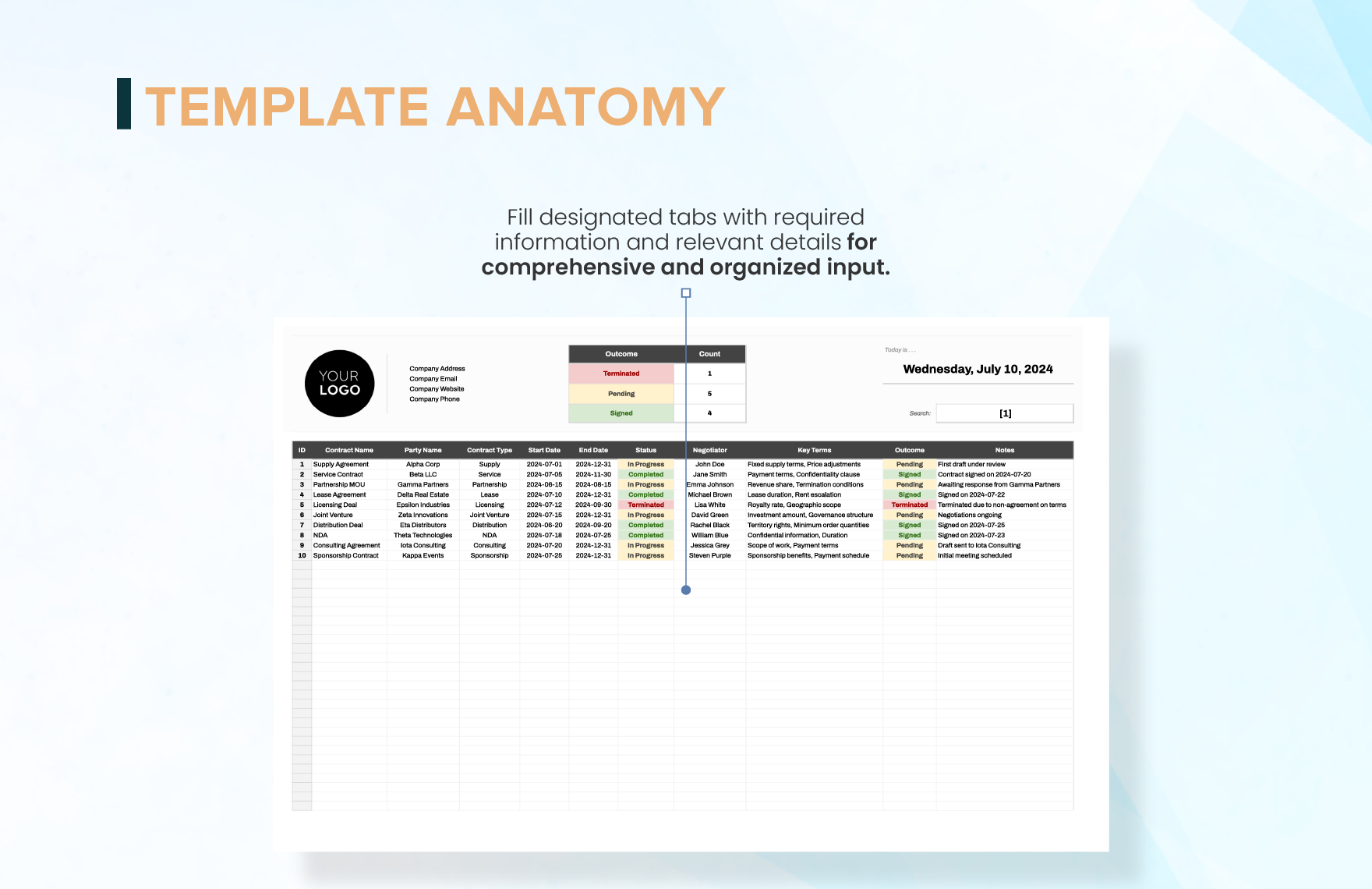 Legal Contract Negotiation Outcome Tracker Template