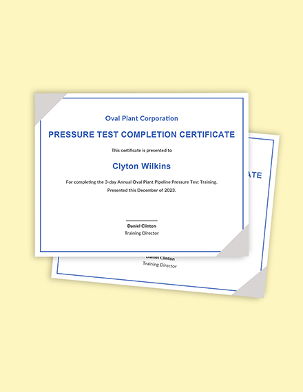 Pressure Test Report Certificate Template - Word | Template.net