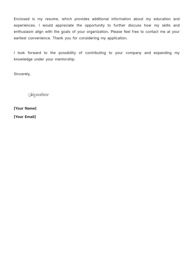 Free Student Placement Cover Letter to Edit Online