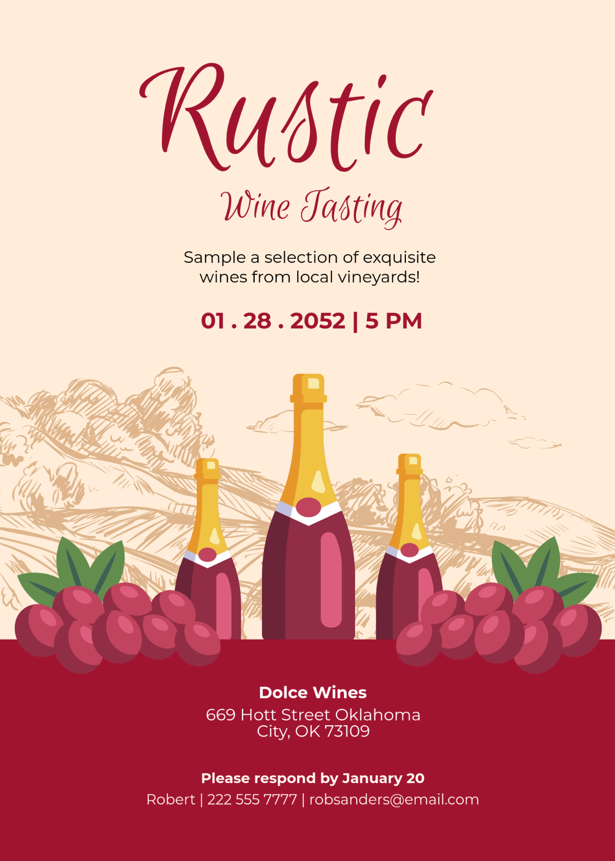 Rustic Wine Tasting Invitation Template - Edit Online & Download