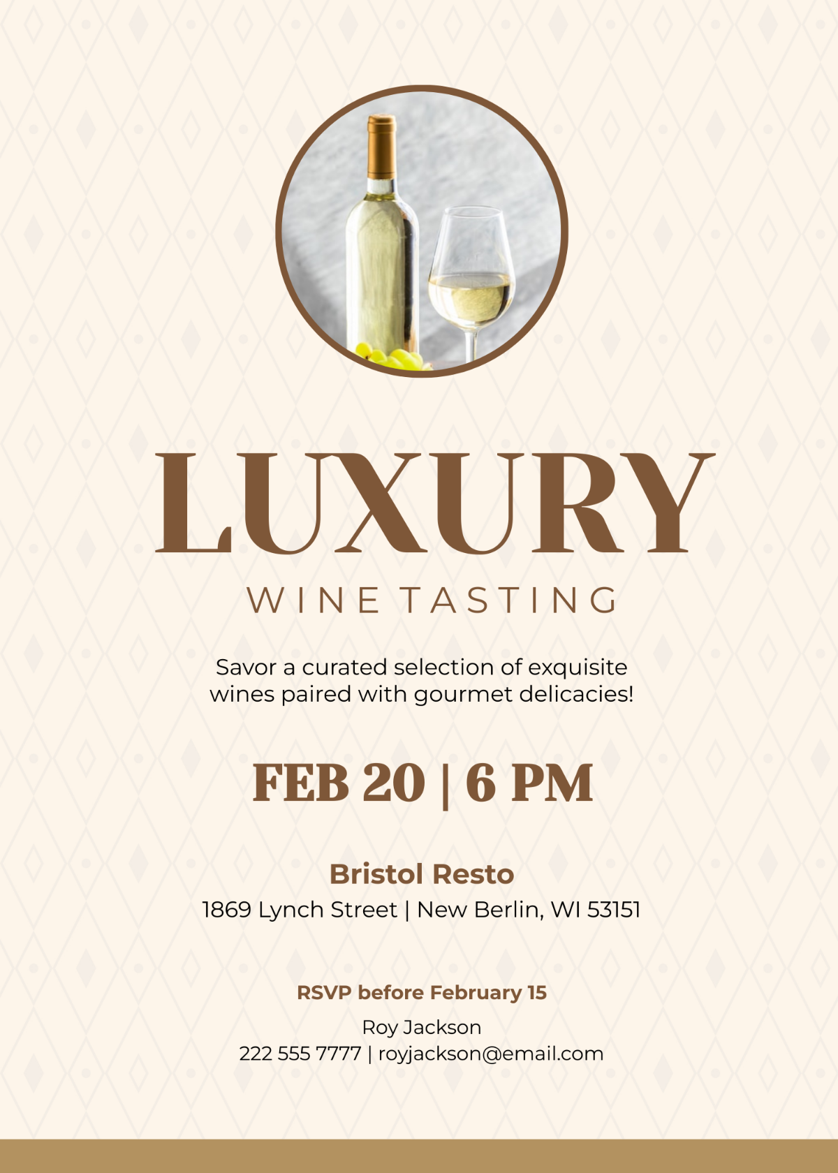 Luxury Wine Tasting Invitation Template - Edit Online & Download