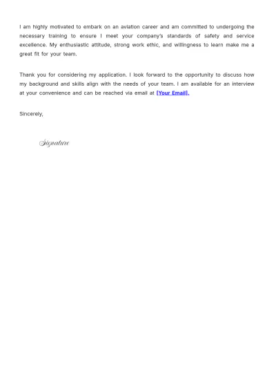 Free Flight Attendant No Experience Cover Letter to Edit Online
