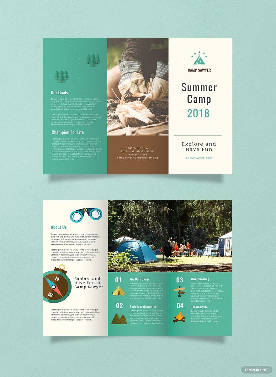 Summer Camp Brochure Template in Word, Google Docs, PDF, Illustrator, PSD, Apple Pages, Publisher, InDesign