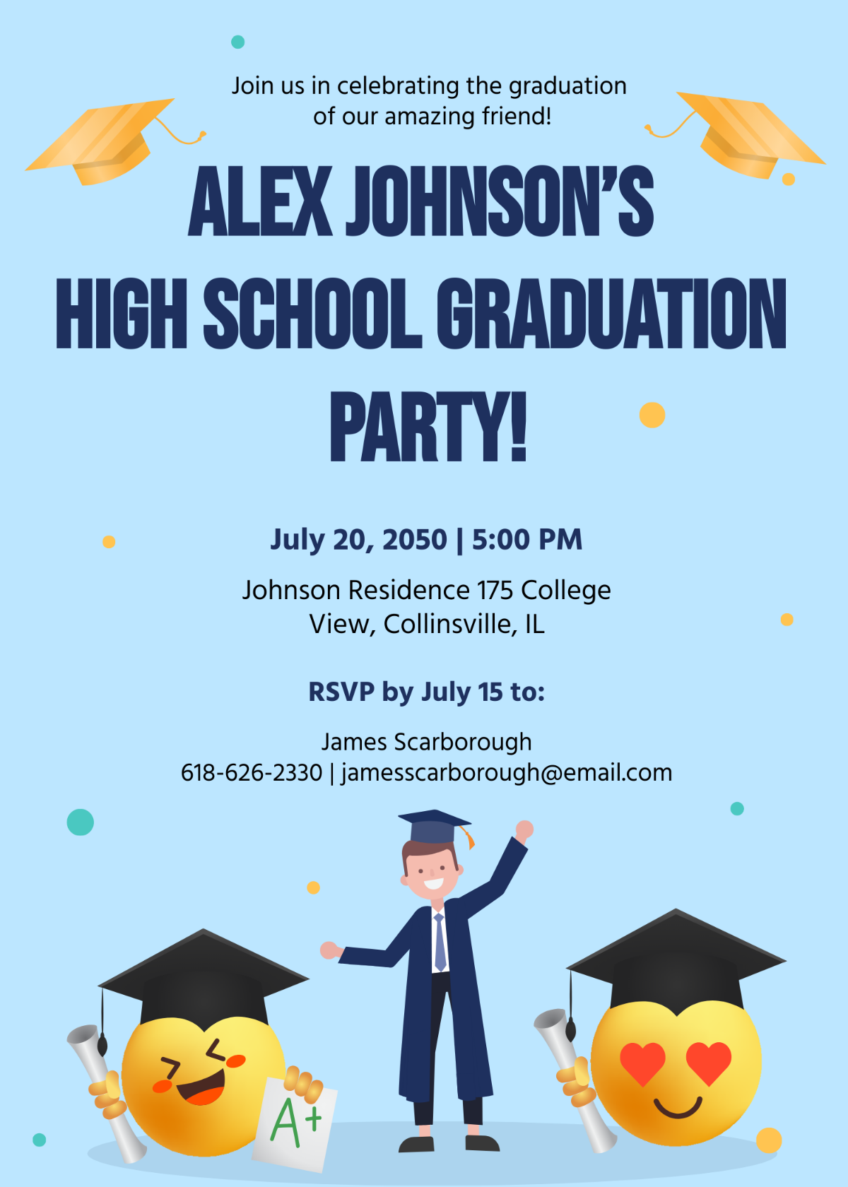 Emoji Graduation Party Invitation